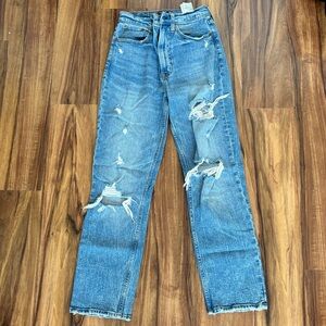 Abercrombie high rise ankle straight jeans in size 0/25